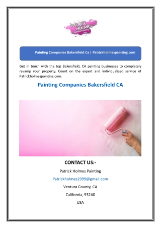 Painting Companies Bakersfield Ca  Patrickholmespainting