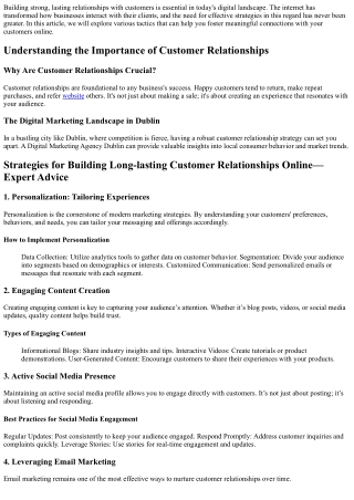 Strategies for Building Long-lasting Customer Relationships Online—Expert Advice