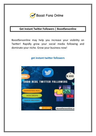 Get Instant Twitter Followers | Boostfansonline