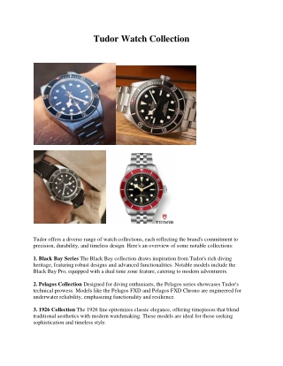 Tudor Watch Collection