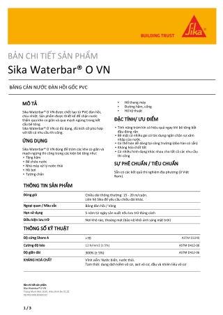 Sika Waterbar® O-15 VN - PVC  -based waterstop
