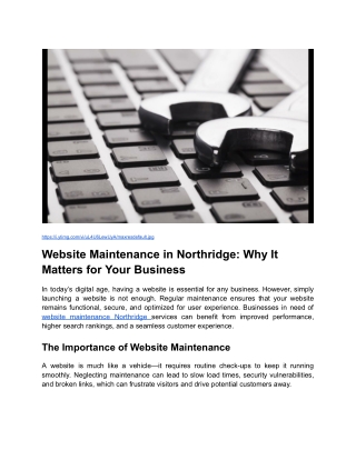 Website Maintenance in Northridge_ Why It Matters for Your Business _ Blog Post Content 1 _ Month 4