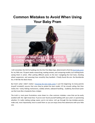 Common Mistakes to Avoid When Using Your Baby Pram