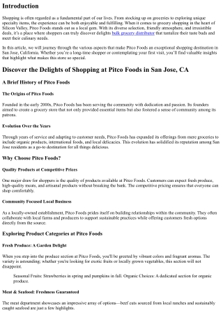 Discover the Delights of Shopping at Pitco Foods in San Jose, CA