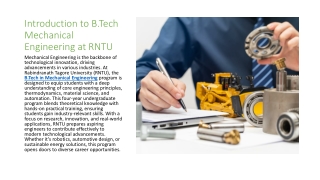 B.Tech Mechanical Engineering at RNTU Building the Future of Innovation & Technology