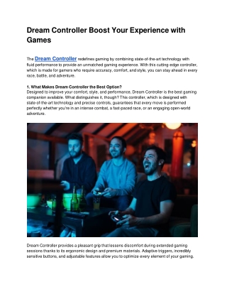 Dream Controller Boost Your Experience with Games