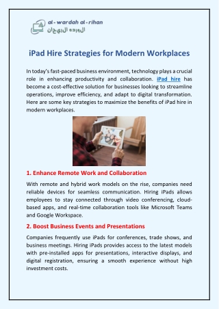 iPad Hire Strategies for Modern Workplaces