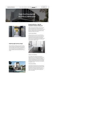 High End Residential Architects Melbourne