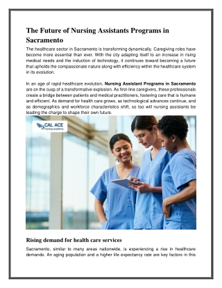 Enroll in Sacramento Nursing Assistant Programs - CNA Classes Available Now