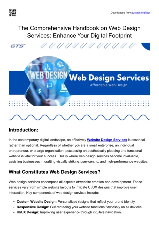 The Comprehensive Handbook on Web Design Services: Enhance Your Digital Footprin