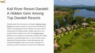 Kali River Resort Dandeli: A Hidden Gem Among Top Dandeli Resorts