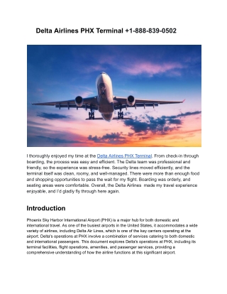 Delta Airlines PHX Terminal