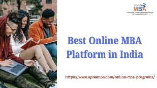 Best Online MBA Platform  in India