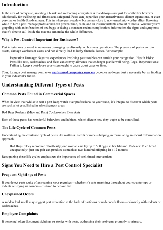 When to Hire a Pest Control Specialist for Your Business