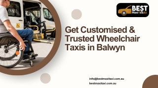 Get Customised & Trusted Wheelchair Taxis in Balwyn