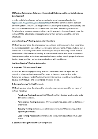 API Testing Automation Solutions Asia (Excluding Japan and China)