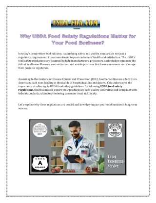 USDA Food Safety Regulations – Guidelines for Safe and Quality Food