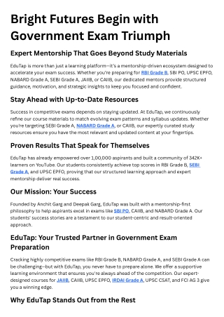 Bright Futures Begin with Government Exam Triumph