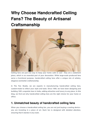 Why Choose Handcrafted Ceiling Fans_ The Beauty of Artisanal Craftsmanship (1)