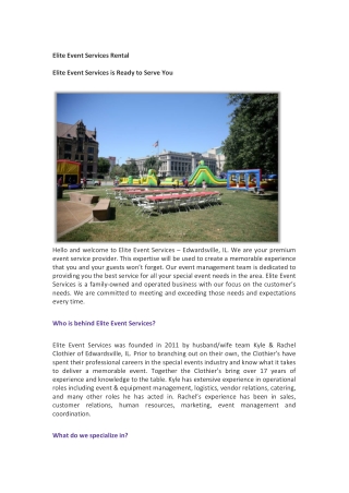 Go Elite Events Services in Edwardsville, IL  Event Rentals & Management