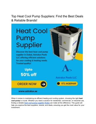 Top Heat Cool Pump Suppliers_ Find the Best Deals & Reliable Brands