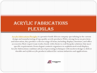 Acrylic Fabrications Plexiglas