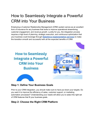 How to Seamlessly Integrate a Powerful CRM into Your Business