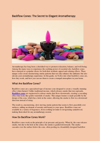 Backflow Cones: The Secret to Elegant Aromatherapy