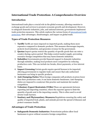 International Trade Protection