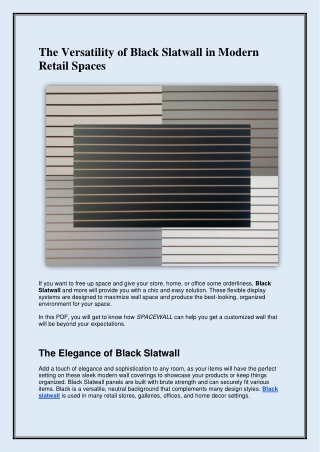 The Versatility of Black Slatwall in Modern Retail Spaces