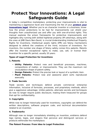 Protect Your Innovations: A Legal Safeguards Guide