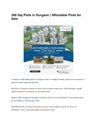 200 Gaj Plots in Gurgaon | Affordable Plots for Sale