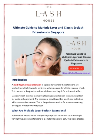 Ultimate Guide to Multiple Layer and Classic Eyelash Extensions in Singapore