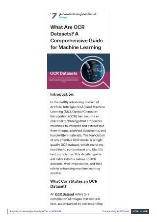 What Are OCR Datasets A Comprehensive Guide for Machine Learning