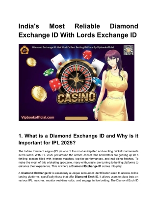 India's Most Reliable Diamond Exchange ID With Lords Exchange ID