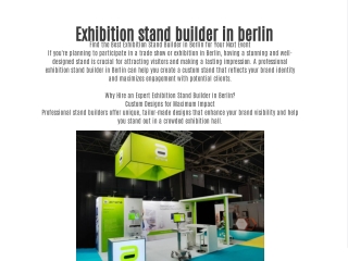 Exhibition stand builder in berlin