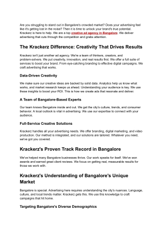 Creative Ad Agency in Bangalore