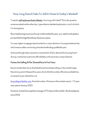 How Long Does It Take To Sell A Home In Today’s Market?