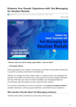 Boost Guest Satisfaction Transform Your Vacation Rentals with Text Messaging