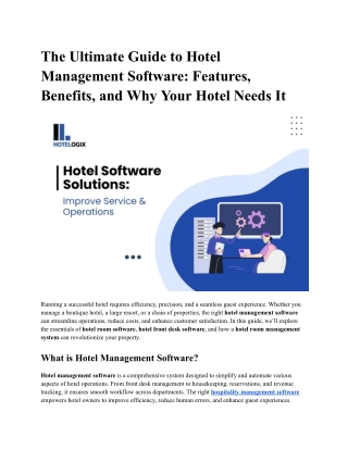 The Ultimate Guide to Hotel Management Software_ Features, Benefits, and Why Your Hotel Needs It