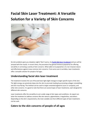 Facial Skin Laser Treatment | Amoraskinbeauty