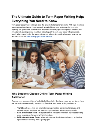 The Ultimate Guide to Term Paper Writing Help: Everything You Need to Know