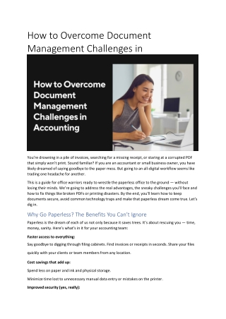 How to Overcome Document Management Challenges in Accounting