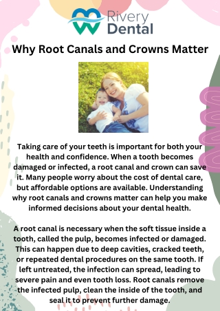 Get Affordable Root Canals and Crowns at Rivery Dental – Expert Care for a Healthy Smile
