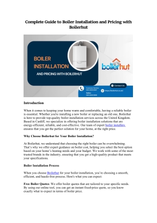 Boiler Installation in UK