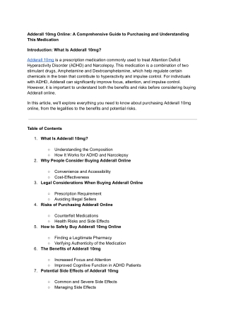 Adderall 10mg Online