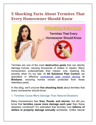 5 Shocking Facts About Termites That Every Homeowner Should Know