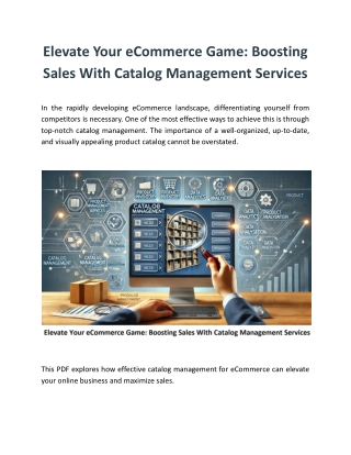 Elevate Your eCommerce Game: Boosting Sales with Catalog Management Services