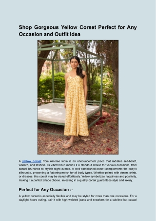 Shop Gorgeous Yellow Corset Perfect for Any Occasion and Outfit Idea