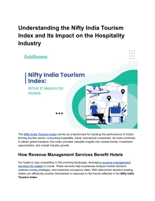 Understanding the Nifty India Tourism Index and Its Impact on the Hospitality Industry
